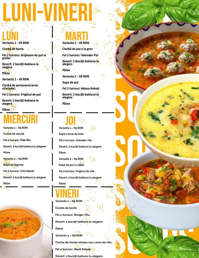 Meniul zilei Meniul zilei